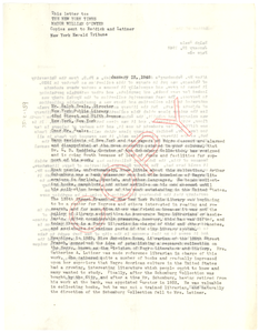 Letter from W. E. B. Du Bois to New York Public Library