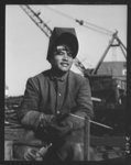 Thumbnail for Construction of the liberty ship "Booker T. Washington." Workers of many racial groups participated in the construction of the liberty ship "Booker T. Washington," named for the great Negro educator. Edward Char, Chinese welder, is shown fabricating the double bottom for the ship at the California Shipbuilding Corporation yards