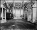 Displays of railroad systems and manufacturing in the Palace of Transportation