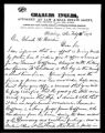 Letter, from Charles Ingles, Plattsburg, Clinton County to Charles Henry Hardin, February 22, 1876