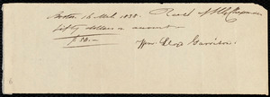 Thumbnail for Receipt from William Lloyd Garrison to Henry Grafton Chapman