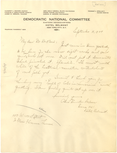 Letter from Alice Dunbar-Nelson to W.E.B. Du Bois