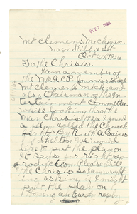 Letter from Olivia Upshaw to Crisis