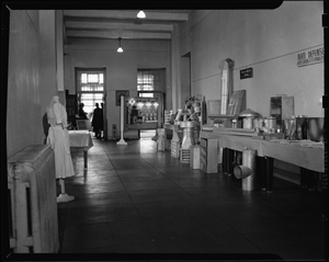 Corridor with displays of metalwork : cellulose acetate photonegative