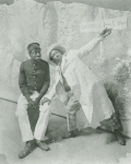 Bert Williams and Geogre Walker in a scene from an unidentified Williams and Walker musical