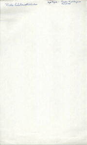 Handwritten List of Tasks, Public Relations/Publications