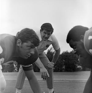 Football players facing each other, 2