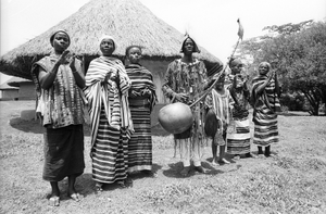 Bard with his performance troup, Man region, Ivory Coast