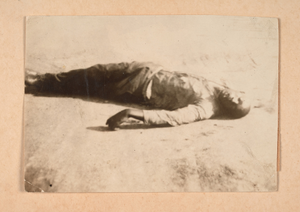 Photograph of the body of a man killed in the Tulsa Race Massacre