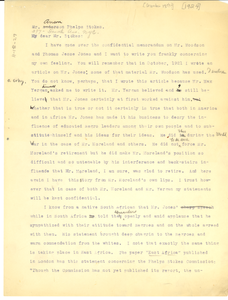 Letter from W. E. B. Du Bois to Anson Phelps Stokes