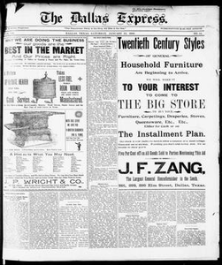 The Dallas Express. (Dallas, Tex.), Vol. 7, No. 14, Ed. 1 Saturday, January 13, 1900