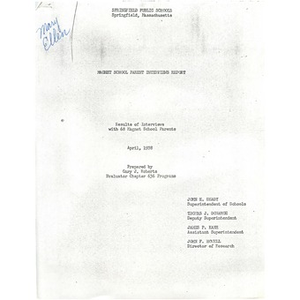 Magnet school parent interviews report Results of interviews with 68 magnet school parents.