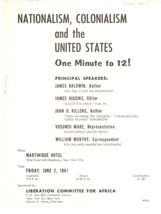 Nationalism, colonialism, and the United States One minute to 12!