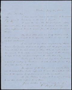 Letter from William Lloyd Garrison, Boston, [Mass.], to Samuel May, July 15, 1856