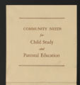 Related Organizations, 1925-1949. Inter-Community Child Study Committee. Annual Conferences. Annual Conference Programs. (Box 40, Folder 428)