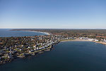 Thumbnail for An October 2017 aerial view of homes on Cape Neddick, a peninsula that is part of York, Maine