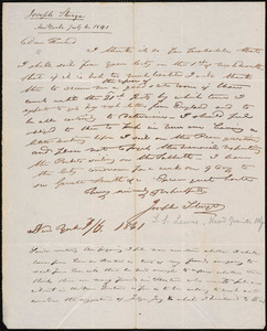 Letter from Joseph Sturge, New York, to Amos Augustus Phelps, 7/6 1841