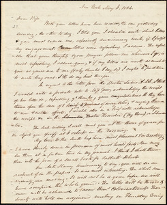 Letter from Amos Augustus Phelps, New York, to Charlotte Phelps, May 6, 1834