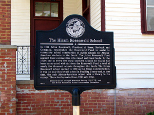 The Hiram Rosenwald School historical marker