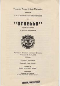 Tennessee State Players Guild Presents "Othello", 1955