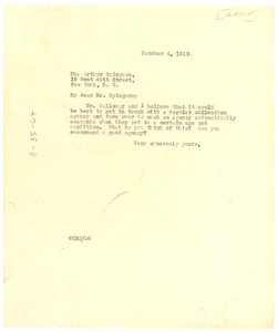 Letter from W. E. B. Du Bois to Arthur Spingarn