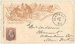 Thumbnail for [Civil War envelope showing wounded soldier and Sanitary Commission wagon in the distance with message "Great Central Fair for the Sanitary Commission"]