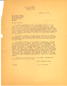 Letter from W. E. B. Du Bois to George Padmore