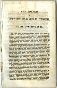 The address of southern delegates in Congress to their constituents.