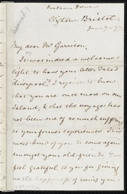 Letter to] My dear Mr. Garrison [manuscript