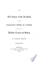 The war powers of the Preident