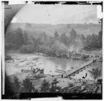 [Jericho Mills, Va. Canvas pontoon bridge across the North Anna, constructed by the 50th New York Engineers; the 5th Corps under Gen. Gouverneur K. Warren crossed here on the 23d. View from the north bank]