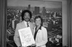 Willie West receiving a commendation from Pat Russell, Los Angeles, 1983