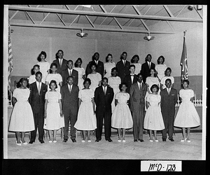 Photograph of R.L. Norris High School graduating class members, Thomson, McDuffie County, Georgia, 1958