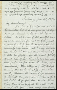 Letter from William Lloyd Garrison, Roxbury, [Mass.], to Fanny Garrison Villard, Jan. 25, 1877