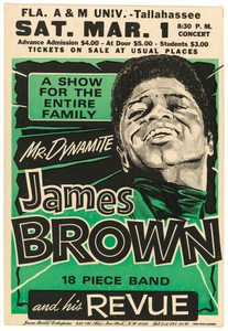 Poster advertising a James Brown concert at Florida A&M University