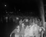 Student anti-integration demonstration on University Avenue in Tuscaloosa, Alabama.