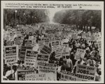 Washington - the march on Washington begins here 8/28 - carrying signs, demonstrators move along Constitution Avenue