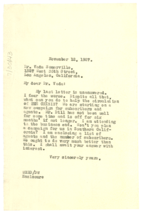 Letter from W. E. B. Du Bois to N.A.A.C.P. Los Angeles Branch