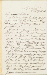 Letter from Samuel Joseph May, Syracuse, [N.Y.], to William Lloyd Garrison, Feb[ruary] 27. 1866