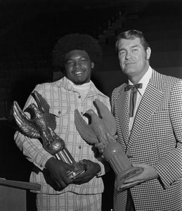 J. C. Garrett with his awards, 2