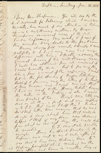 Letter from Richard Davis Webb, Dublin, [Ireland], to Maria Weston Chapman, Sunday, Jan. 28, 1855