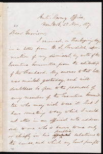 Letter from Oliver Johnson, New York, [N.Y.], to William Lloyd Garrison, 28 Nov[ember], 1857