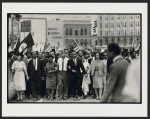 [Martin Luther King, Jr., leading a group of civil rights workers on the march from Selma to Montgomery to fight for black suffrage, 1965]