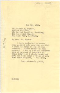 Letter from W. E. B. Du Bois to Federal Council of the Churches of Christ in America