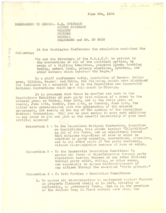 Memorandum from Walter White to J. E. Spingarn, Arthur Spingarn, Roy Wilkins, William Pickens, Robert Bagnall, Herbert Seligmann, and W. E. B. Du Bois