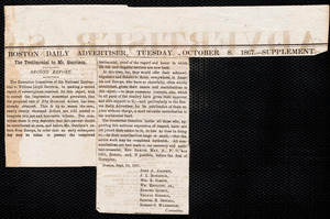 Letter from William Lloyd Garrison, [Boston, Mass.], to John Albion Andrew, October 8, 1867