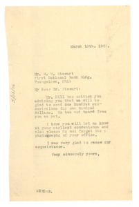 Letter from W. E. B. Du Bois to W. R Stewart