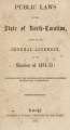 Public laws of the State of North-Carolina, passed by the General Assembly [1854-1855] Public laws of North Carolina