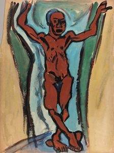 Standing Male Nude with Arms Raised