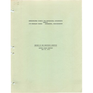 Report to the executive director Annual board meeting May 27, 1971.